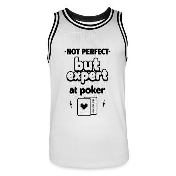 Expert au poker - Maillot de basket Homme - blanc/noir - Devant - AI Model Male 185 dark (185cm)