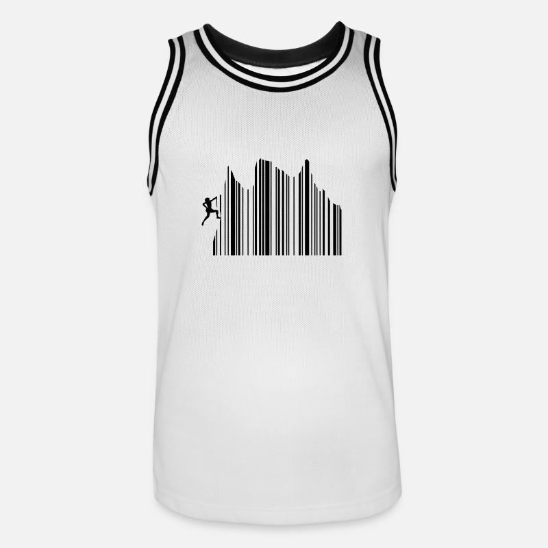 Climbing Klettern Barcode Freeclimbing 1c - Männer Basketball-Trikot - Weiß/Schwarz