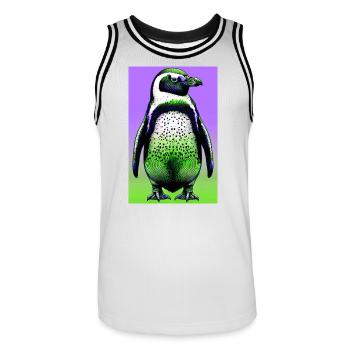 pingouin - Maillot de basket Homme - blanc/noir - Devant - AI Model Male 185 dark (185cm)