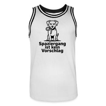 Spaziergang ist kein Vorschlag - Männer Basketball-Trikot - Weiß/Schwarz - Vorne - AI Model Male 185 dark (185cm)