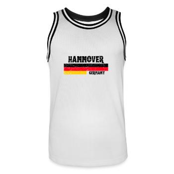 Hanovre, Allemagne, Drapeau - Maillot de basket Homme - blanc/noir - Devant - AI Model Male 185 dark (185cm)