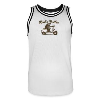 Rockn Roller - Maillot de basket Homme - blanc/noir - Devant - AI Model Male 185 dark (185cm)