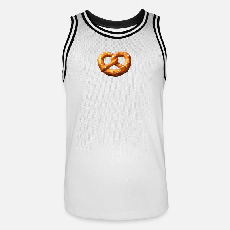 Low Poly Orange Polygonale Brezel - Männer Basketball-Trikot - Weiß/Schwarz