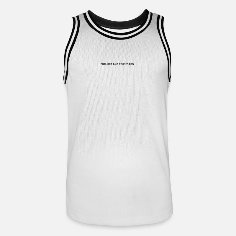 Typographie ciblée et implacable - Maillot de basket Homme - blanc/noir