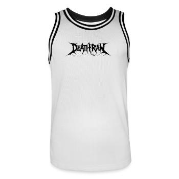 Deathraw Black - Männer Basketball-Trikot - Weiß/Schwarz - Vorne - AI Model Male 185 dark (185cm)