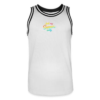 Schau, mein Sommerkörper! - Männer Basketball-Trikot - Weiß/Schwarz - Vorne - AI Model Male 185 dark (185cm)