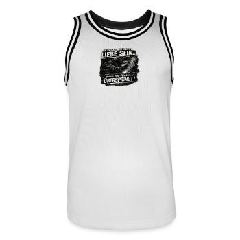 Funke Überspringt Stahl Schweißen Liebe - Männer Basketball-Trikot - Weiß/Schwarz - Vorne - AI Model Male 185 dark (185cm)