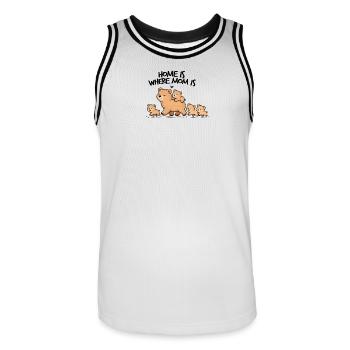 La maison, c’est là où est maman – la famille des ours - Maillot de basket Homme - blanc/noir - Devant - AI Model Male 185 dark (185cm)