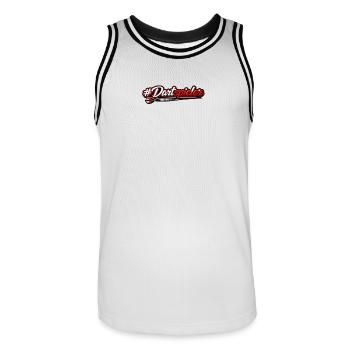 #Dartspieler Hashtag Logo - Männer Basketball-Trikot - Weiß/Schwarz - Vorne - AI Model Male 185 dark (185cm)