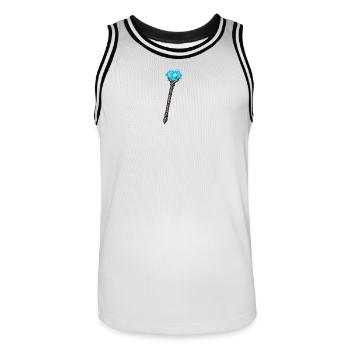 Magischer Kristallstab Blau - Männer Basketball-Trikot - Weiß/Schwarz - Vorne - AI Model Male 185 dark (185cm)