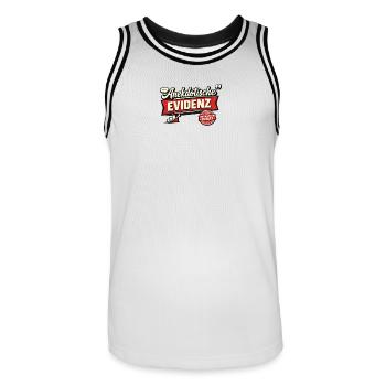 Anekdotische Evidenz Retro Flair - Männer Basketball-Trikot - Weiß/Schwarz - Vorne - AI Model Male 185 dark (185cm)