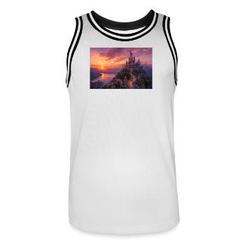 Nature - Men's Basketball Jersey - white/black - Front - AI Model Male 185 dark (185cm)