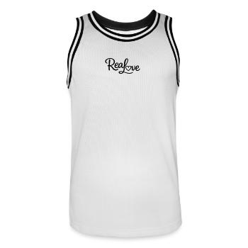 Real Love Silhouette - Männer Basketball-Trikot - Weiß/Schwarz - Vorne - AI Model Male 185 dark (185cm)