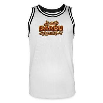 Je suis barbu - Maillot de basket Homme - blanc/noir - Devant - AI Model Male 185 dark (185cm)