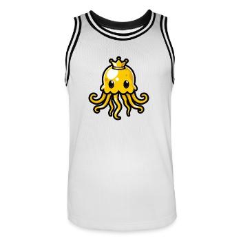 Couronne de bande dessinée de méduse - Maillot de basket Homme - blanc/noir - Devant - AI Model Male 185 dark (185cm)