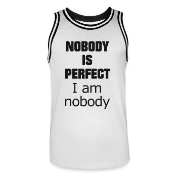 Funny Sayings Meme - Men's Basketball Jersey - white/black - Front - AI Model Male 185 dark (185cm)