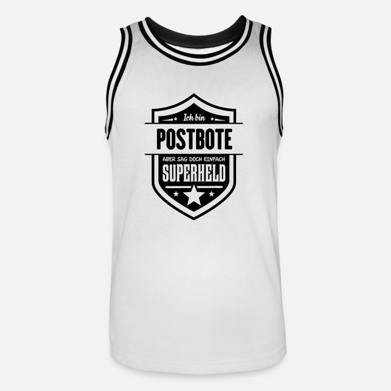 Super Postbote - Männer Basketball-Trikot - Weiß/Schwarz