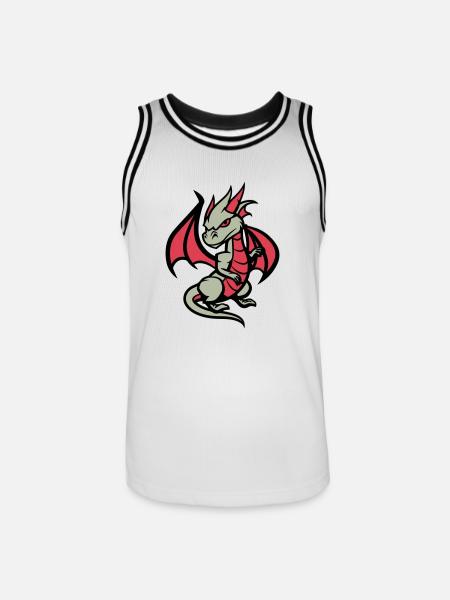 Dragon Comic - Men's Basketball Jersey - white/black