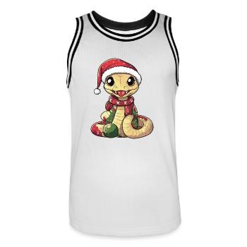 Snake Cobra Christmas - Men's Basketball Jersey - white/black - Front - AI Model Male 185 dark (185cm)