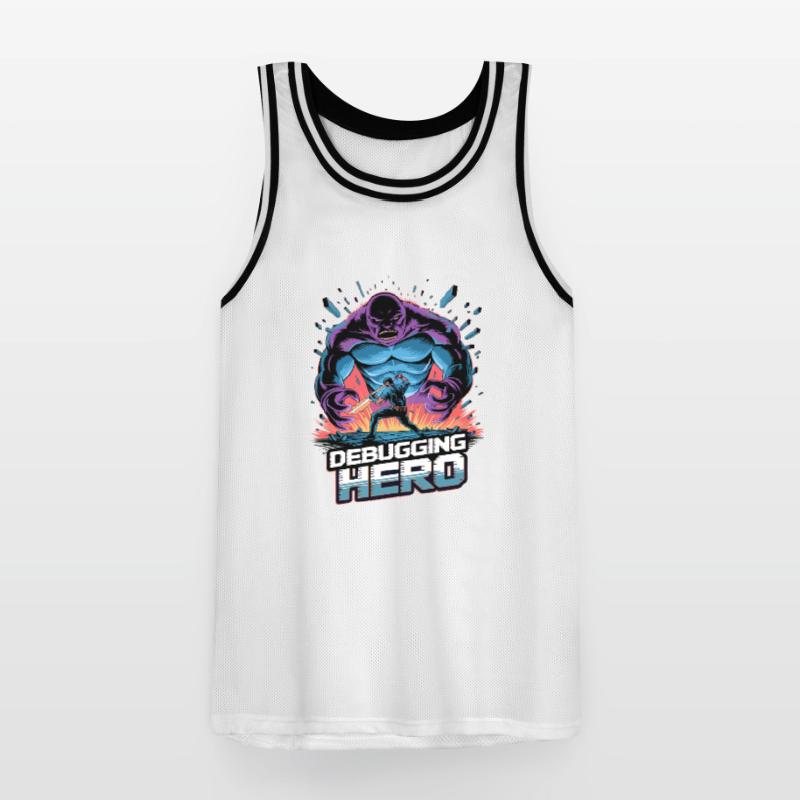 Debugging Hero – Epic Battle Against Code Monsters Men's Basketball Jersey
