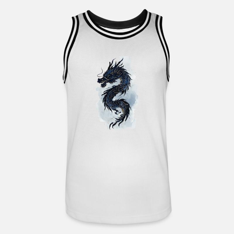 Drache China Mythologie Geschenk - Männer Basketball-Trikot - Weiß/Schwarz