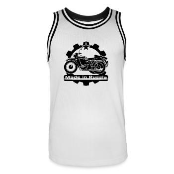Motorrad Ural Gespann - Männer Basketball-Trikot - Weiß/Schwarz - Vorne - AI Model Male 185 dark (185cm)