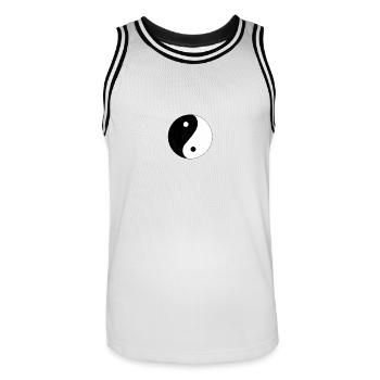 Yin et Yang philosophie Daoisme - Maillot de basket Homme - blanc/noir - Devant - AI Model Male 185 dark (185cm)