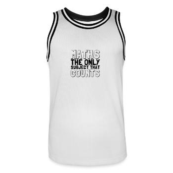 MATHS - le seul sujet qui compte - Maillot de basket Homme - blanc/noir - Devant - AI Model Male 185 dark (185cm)