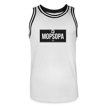 Mopsopa - Männer Basketball-Trikot - Weiß/Schwarz - Vorne - AI Model Male 185 dark (185cm)