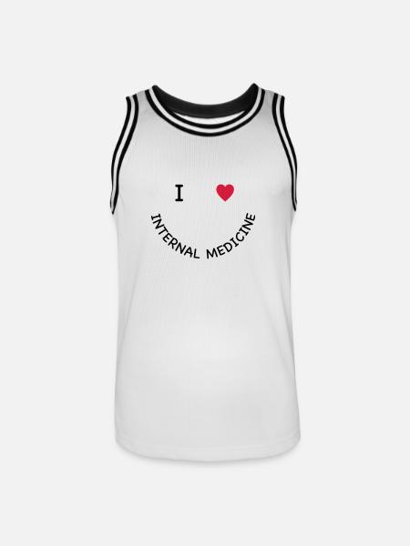 I love internal medicine - Men's Basketball Jersey - white/black