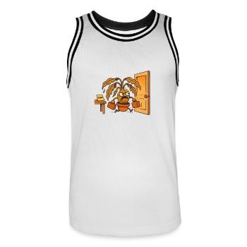 La fleur en a assez - Maillot de basket Homme - blanc/noir - Devant - AI Model Male 185 dark (185cm)