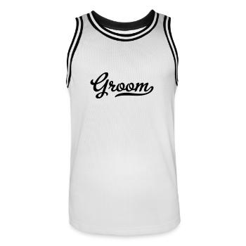 Marié - Maillot de basket Homme - blanc/noir - Devant - AI Model Male 185 dark (185cm)