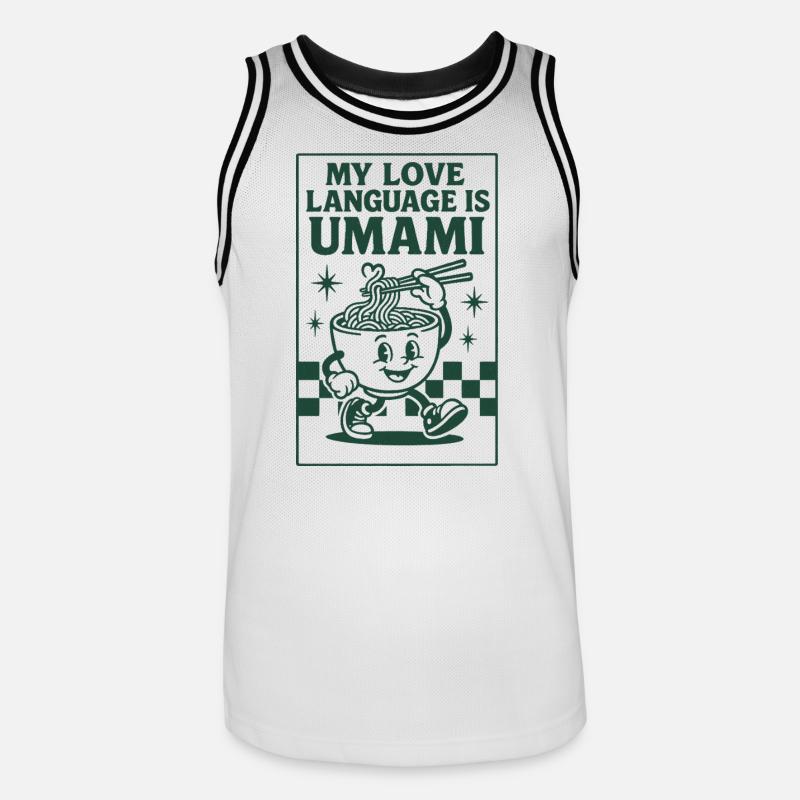 Umami, c’est l’amour | Nouilles ramen - Maillot de basket Homme - blanc/noir