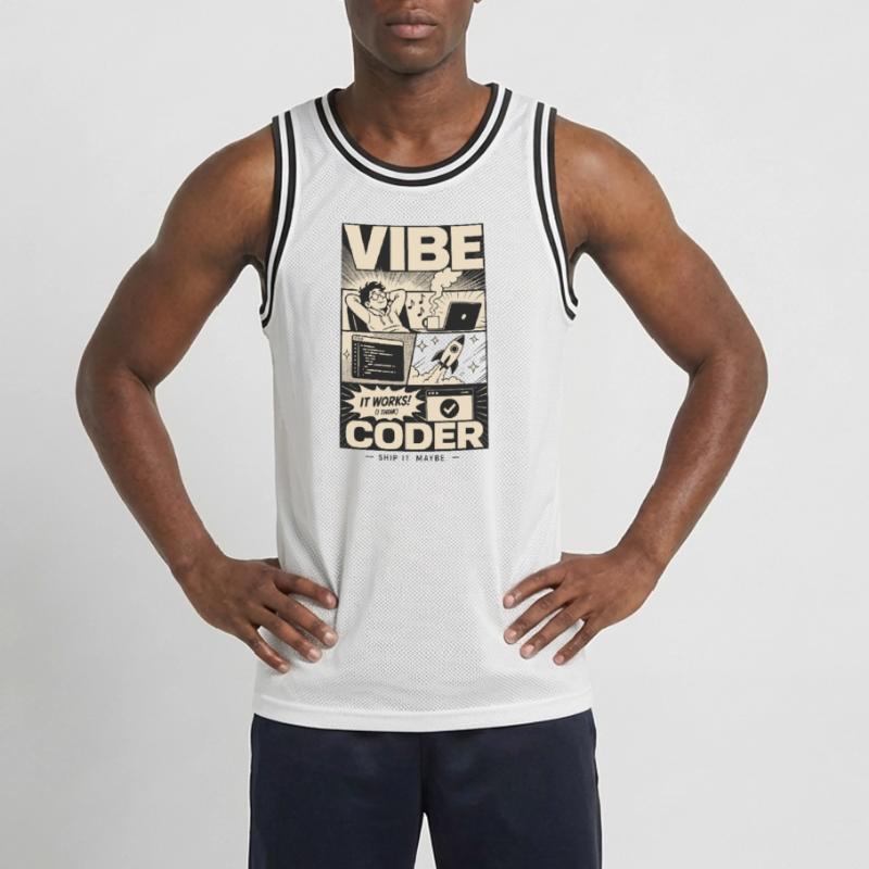 Vibe Coder Programmer Humor Männer Basketball-Trikot