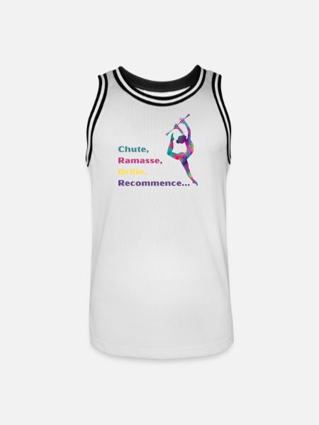 Chute-_Ramasse-_Recommence-- - Maillot de basket Homme - blanc/noir