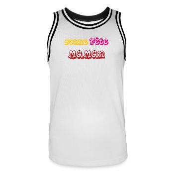 Happy Mother's Day - Mother's Day - Men's Basketball Jersey - white/black - Front - AI Model Male 185 dark (185cm)