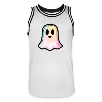 Geist Halloween Comic Süß - Männer Basketball-Trikot - Weiß/Schwarz - Vorne - AI Model Male 185 dark (185cm)