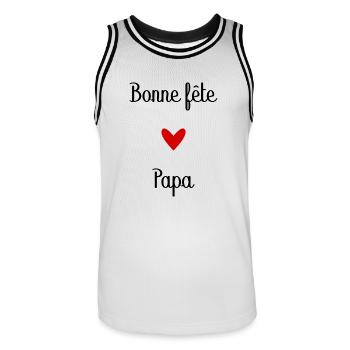 BONNE FÊTE PAPA. PAPA. FÊTE DES PÈRES. BONNE FÊTE - Maillot de basket Homme - blanc/noir - Devant - AI Model Male 185 dark (185cm)