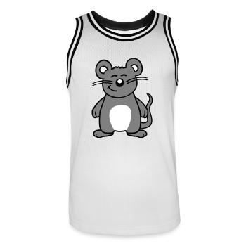 Maus Mäuschen Süße Kleine Ratte Nager Freundlich - Männer Basketball-Trikot - Weiß/Schwarz - Vorne - AI Model Male 185 dark (185cm)