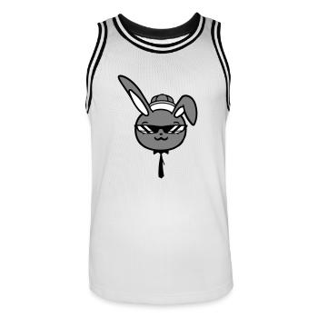 Lunettes de soleil lapin Cappy cravate Cool Hat Comic - Maillot de basket Homme - blanc/noir - Devant - AI Model Male 185 dark (185cm)