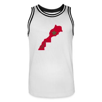Marokko 2 - Männer Basketball-Trikot - Weiß/Schwarz - Vorne - AI Model Male 185 dark (185cm)