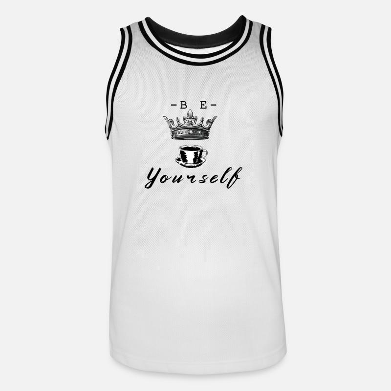 SEI DU SELBST - Männer Basketball-Trikot - Weiß/Schwarz
