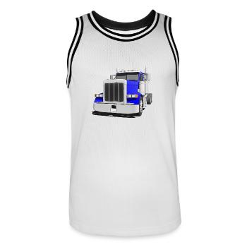 US-TRUCK - Männer Basketball-Trikot - Weiß/Schwarz - Vorne - AI Model Male 185 dark (185cm)
