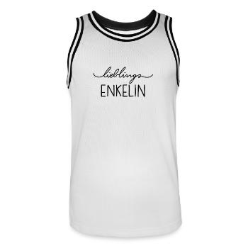 LieblingsEnkelin - Männer Basketball-Trikot - Weiß/Schwarz - Vorne - AI Model Male 185 dark (185cm)