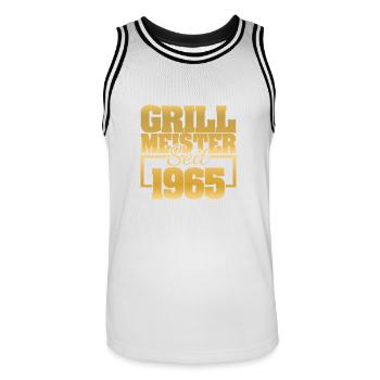 1965 - Maillot de basket Homme - blanc/noir - Devant - AI Model Male 185 dark (185cm)