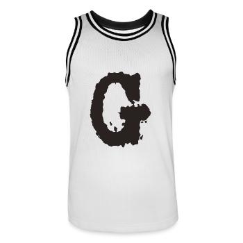 G - Maillot de basket Homme - blanc/noir - Devant - AI Model Male 185 dark (185cm)