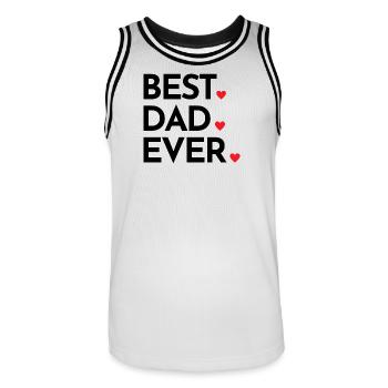 Best dad ever - cadeau incontournable pour papas - Maillot de basket Homme - blanc/noir - Devant - AI Model Male 185 dark (185cm)