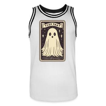 Carte de Tarot - Maillot de basket Homme - blanc/noir - Devant - AI Model Male 185 dark (185cm)