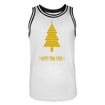 WEIHNACHTEN. FROHE WEIHNACHTEN. FROHE WEIHNACHTEN. WEIHNACHTSMANN - Männer Basketball-Trikot - Weiß/Schwarz - Vorne - AI Model Male 185 dark (185cm)