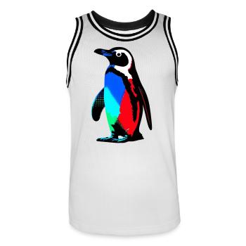Pingouin - Maillot de basket Homme - blanc/noir - Devant - AI Model Male 185 dark (185cm)